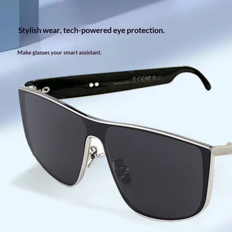 🕶️ Open-Ear Bluetooth 5.4 Smart Audio Sunglasses, Polarized UV Protection Smart Glasses with Built-in Mic Hands-Free Call, 25g Ultra Light Stainless Steel Frame Eyewear for Driving Cycling Outdoor Sports