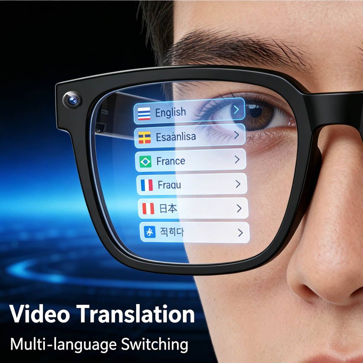 🕶️Smart Glasses with 4K Camera, Stereo Audio & AI Translation, Photochromic UV Protection Lenses with 8H Battery, Voice Control for Travel Vlogging Calls