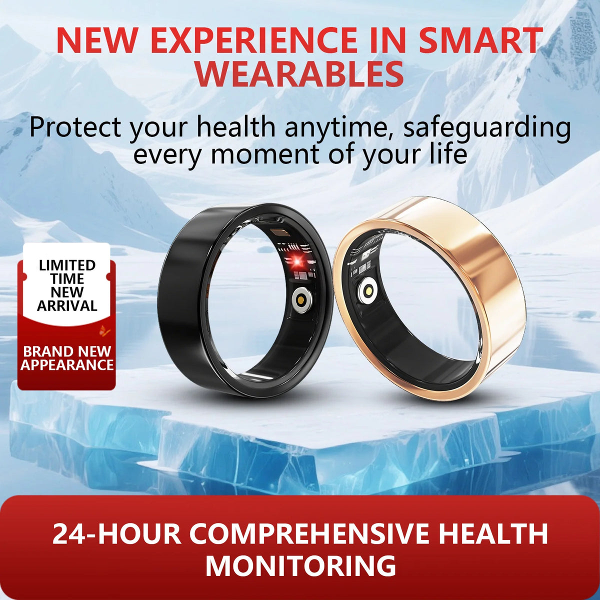 LOFTILY Women's Men's Stainless Steel Smart Ring Health Tracker Blood Oxygen Heart Rate Stress Sensor Sleep Monitor Multi-Sports