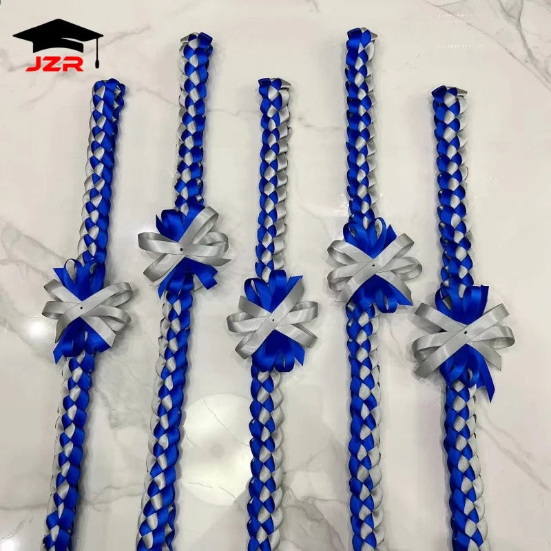 Trendy Braided Graduation Lei 120CM Satin Honor Ribbon Leis for School Graduation