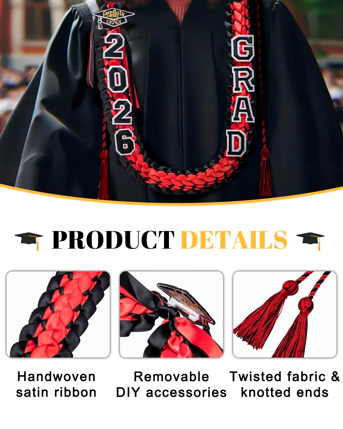 Custom Hawaiian-Style Graduation Ribbon Lei