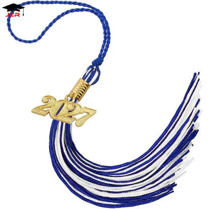 2027 Single & Multiple Color Graduation Cap Tassels with 2027 Year Charm for Grad Cap Ceremony Accessory Decoration