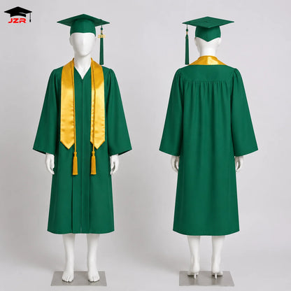 2026 Polyester Bachelor's Robe Set School Uniform University Graduation Degree Ceremony Graduation Gown Cap Stole Honor Cord