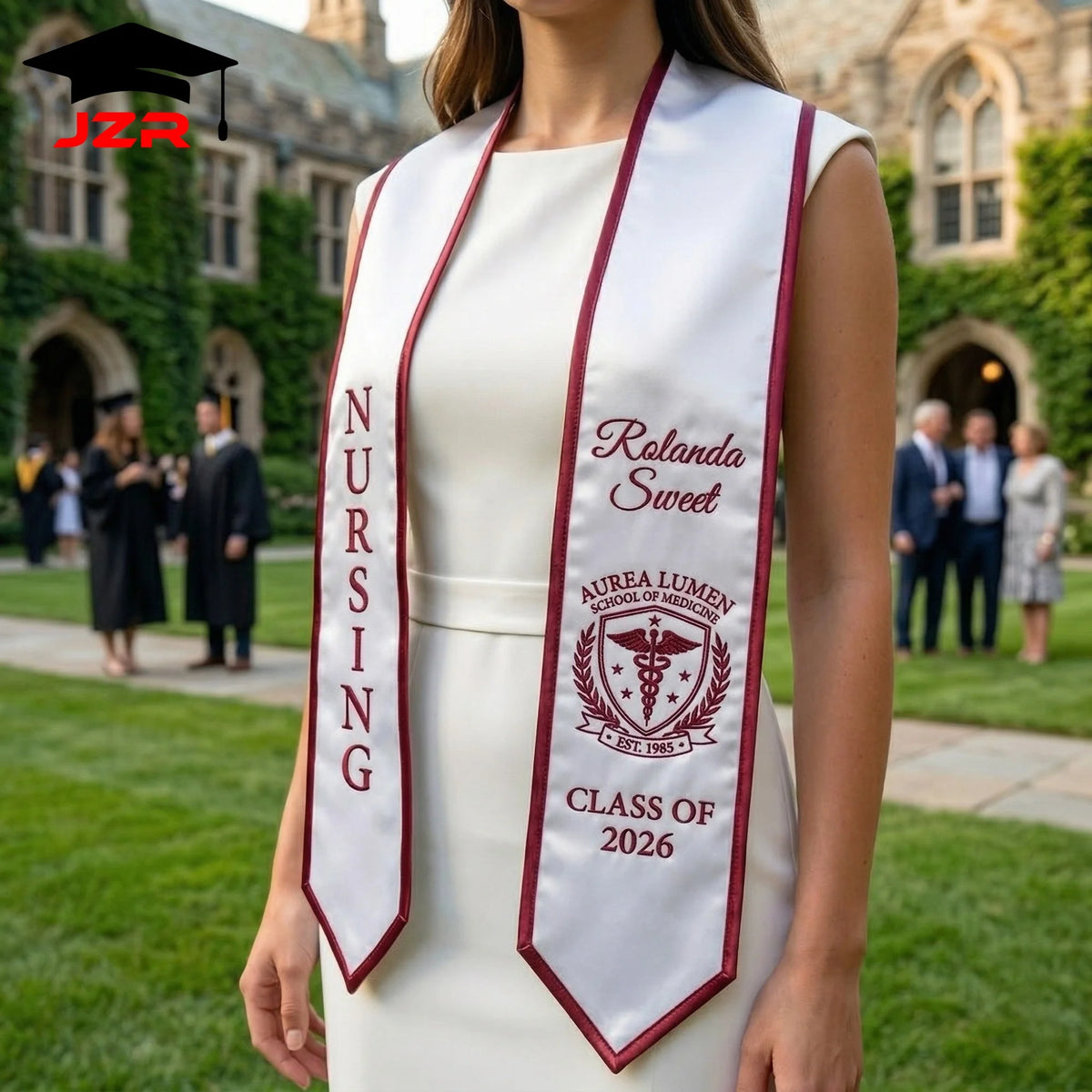 Graduation Shawl Stole Custom Name Logo Embroidery High Clear Printing Low MOQ Factory Direct