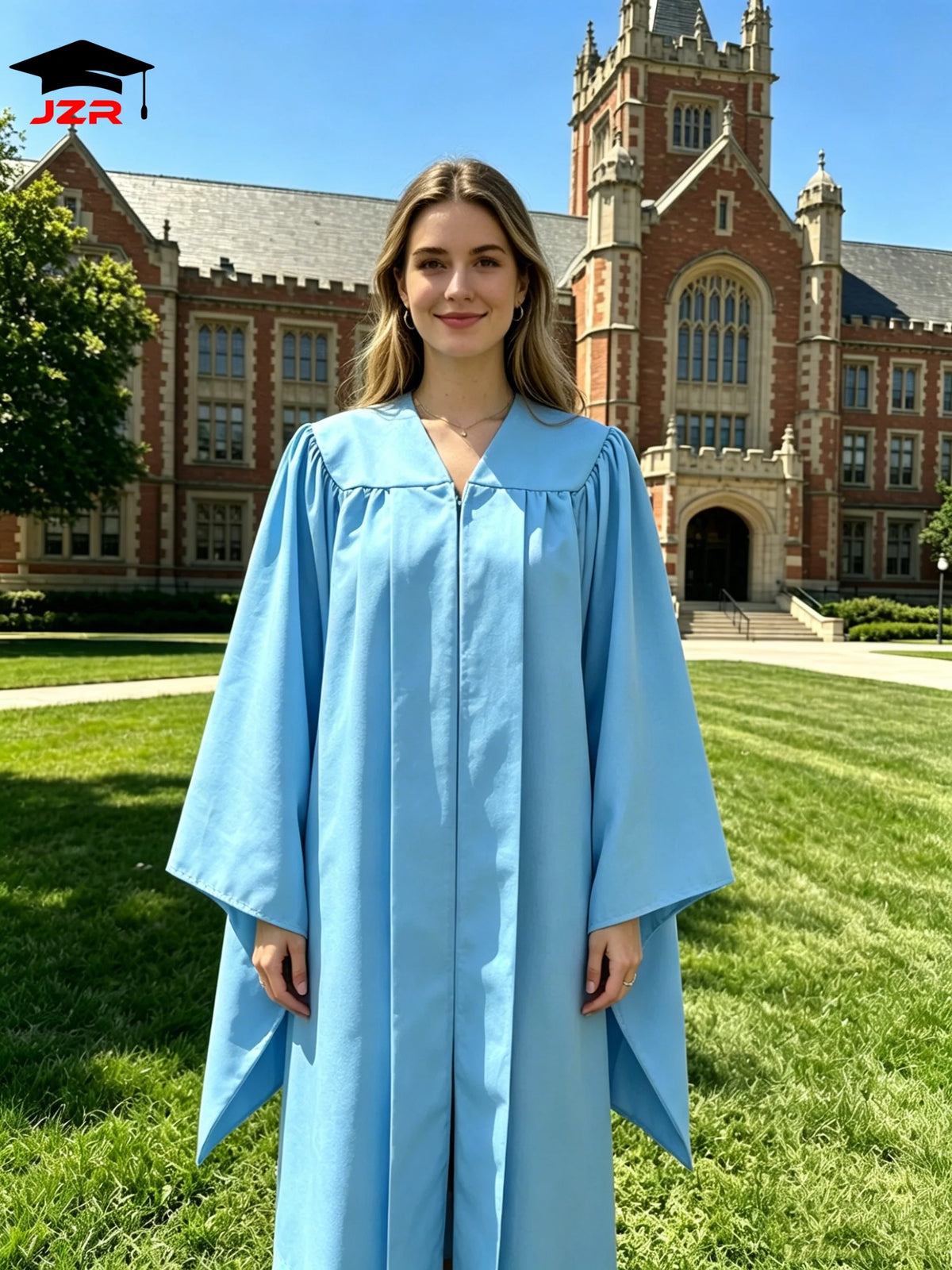 Custom Sky Blue Master's Graduation Gown