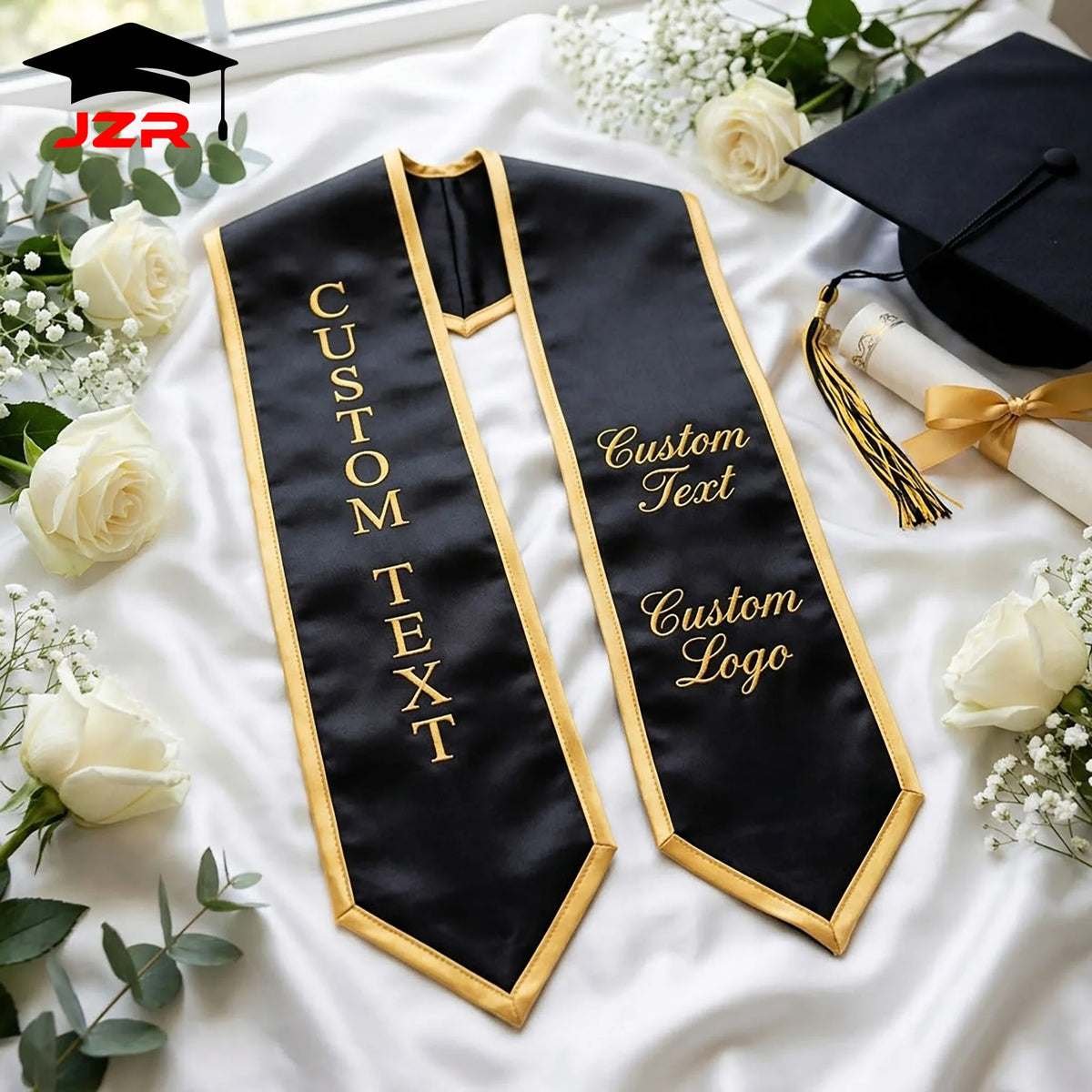 Custom Graduation Shawl with Printing and Embroidery