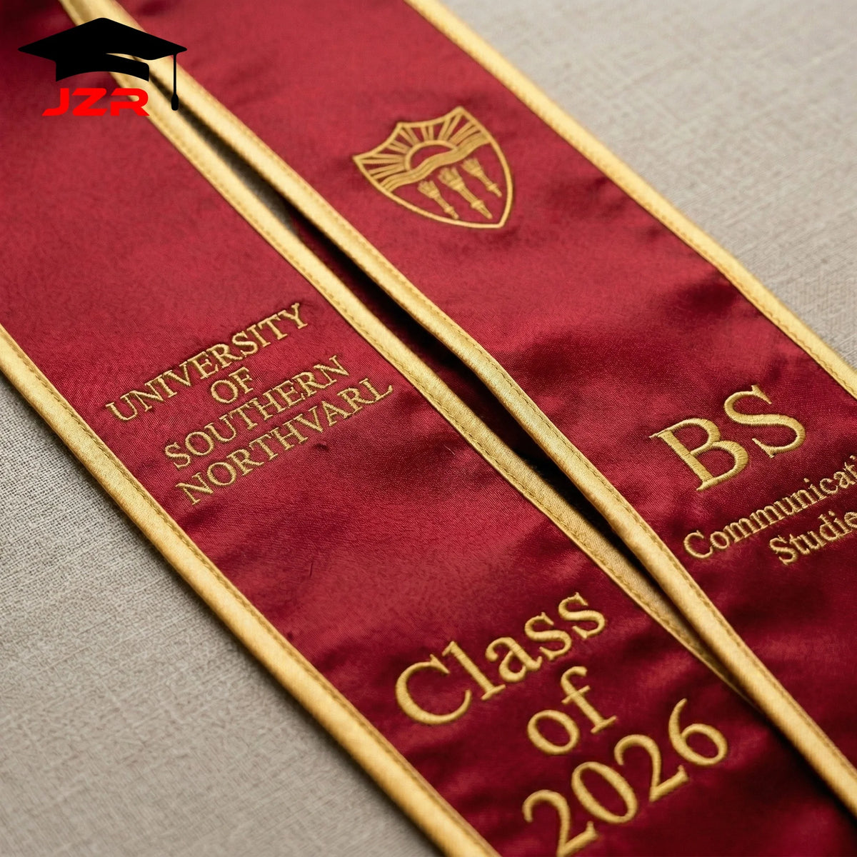 School Cooperative Supplier Graduation Stole Custom Vivid Printing Exquisite Embroidery Bulk Order