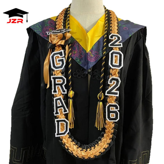 2026 Weaving Graduation Wreath Ribbon Necklace Multi-Colored Honor Rope Double-Layer Leis