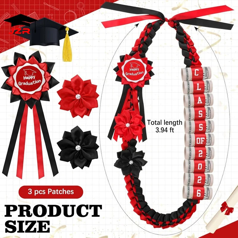 Custom 120 cm Braided Graduation Ribbon Lei
