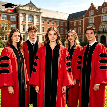 Deluxe Doctoral Graduation Robes PhD Graduation Gown for Graduation Ceremony