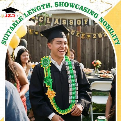 Newest Graduation Gifts Multicolored Polyester Ribbon Lei Hand Woven Braided Graduate Ribbon Leis Flower Necklace Sets