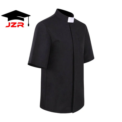 HOT JZR Men's Adult Clergy Shirt-Short & Long Sleeve with Tab Collar | Needle Detection | Choir Shirt