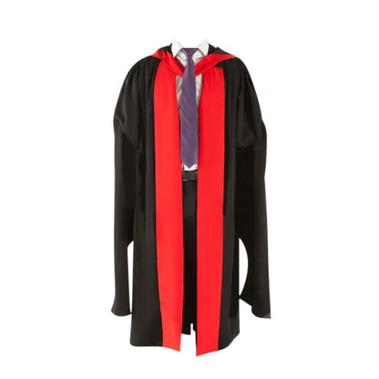 Best Selling Top Quality Black School Uniform Cloth  Australia Uk Doctoral Phd Hood  Wholesale Graduation Gowns