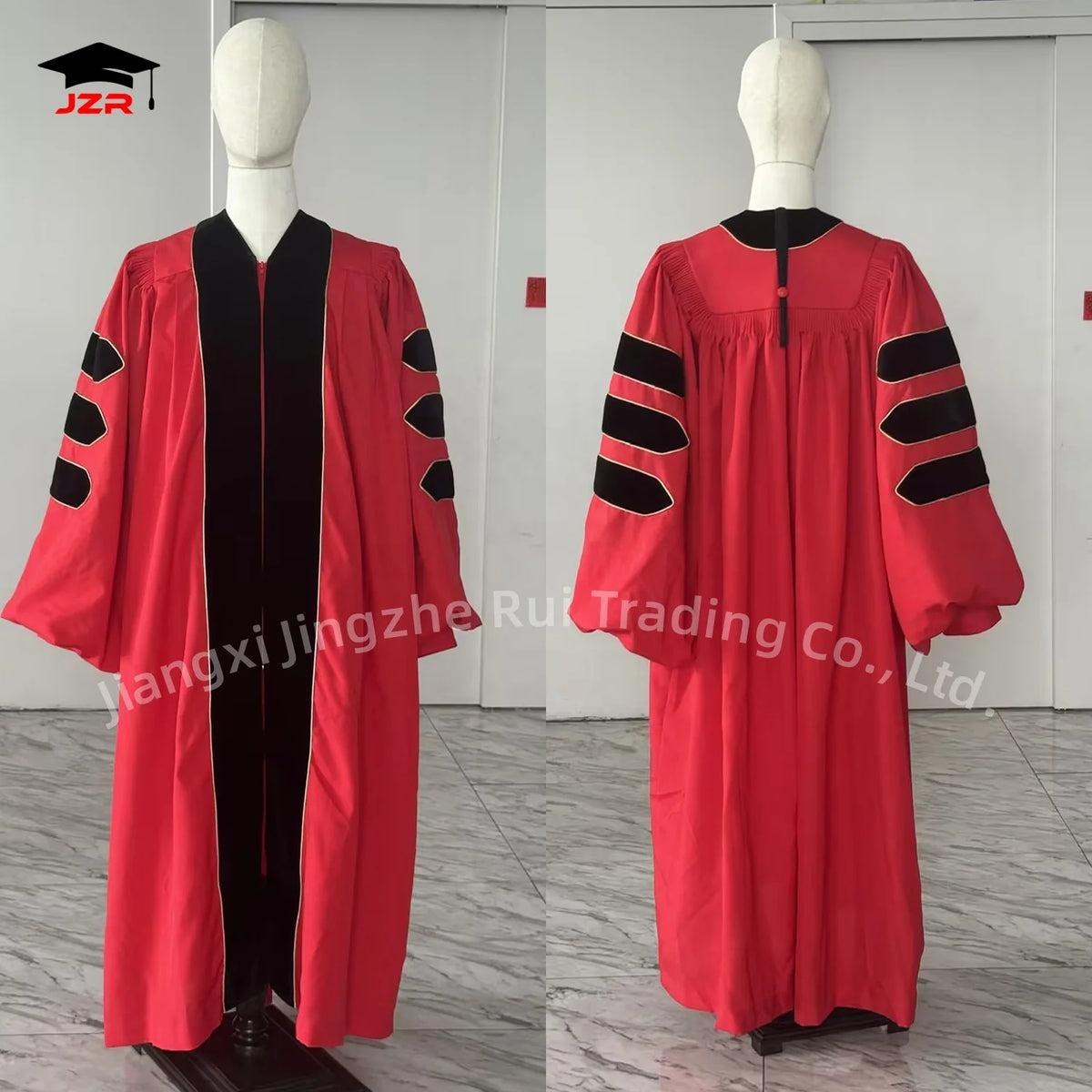 Deluxe Doctoral Graduation Robes PhD Graduation Gown for Graduation Ceremony
