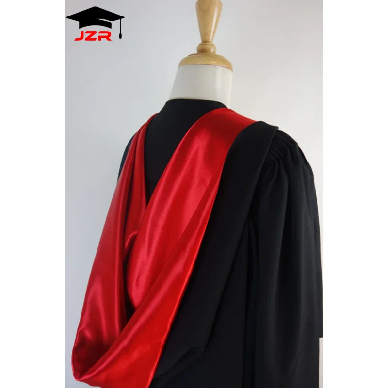 Factory Direct Wholesale Masters Gown for Cambridge Australia PHD Graduation Gown with Hood