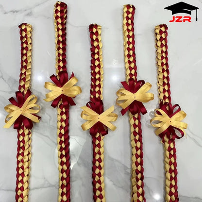Trendy Braided Graduation Lei 120CM Satin Honor Ribbon Leis for School Graduation