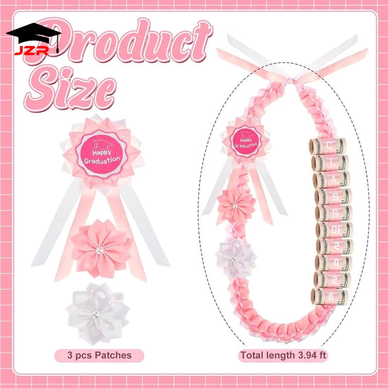 2026 Graduation Season Double Braided Honor Cord Ribbon Leis University Ceremony Celebration Wreath Braided Garland Necklace