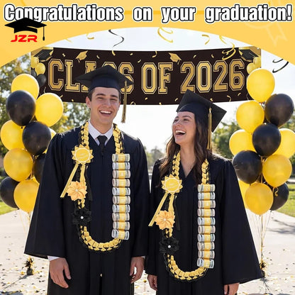 Trendy Graduation Party Gifts Double Braided Honor Ribbon 120CM Satin Ribbon Leis for College Back to School