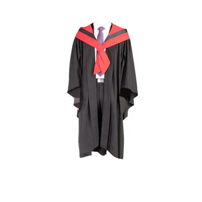 Best Selling Top Quality Black School Uniform Cloth  Australia Uk Doctoral Phd Hood  Wholesale Graduation Gowns