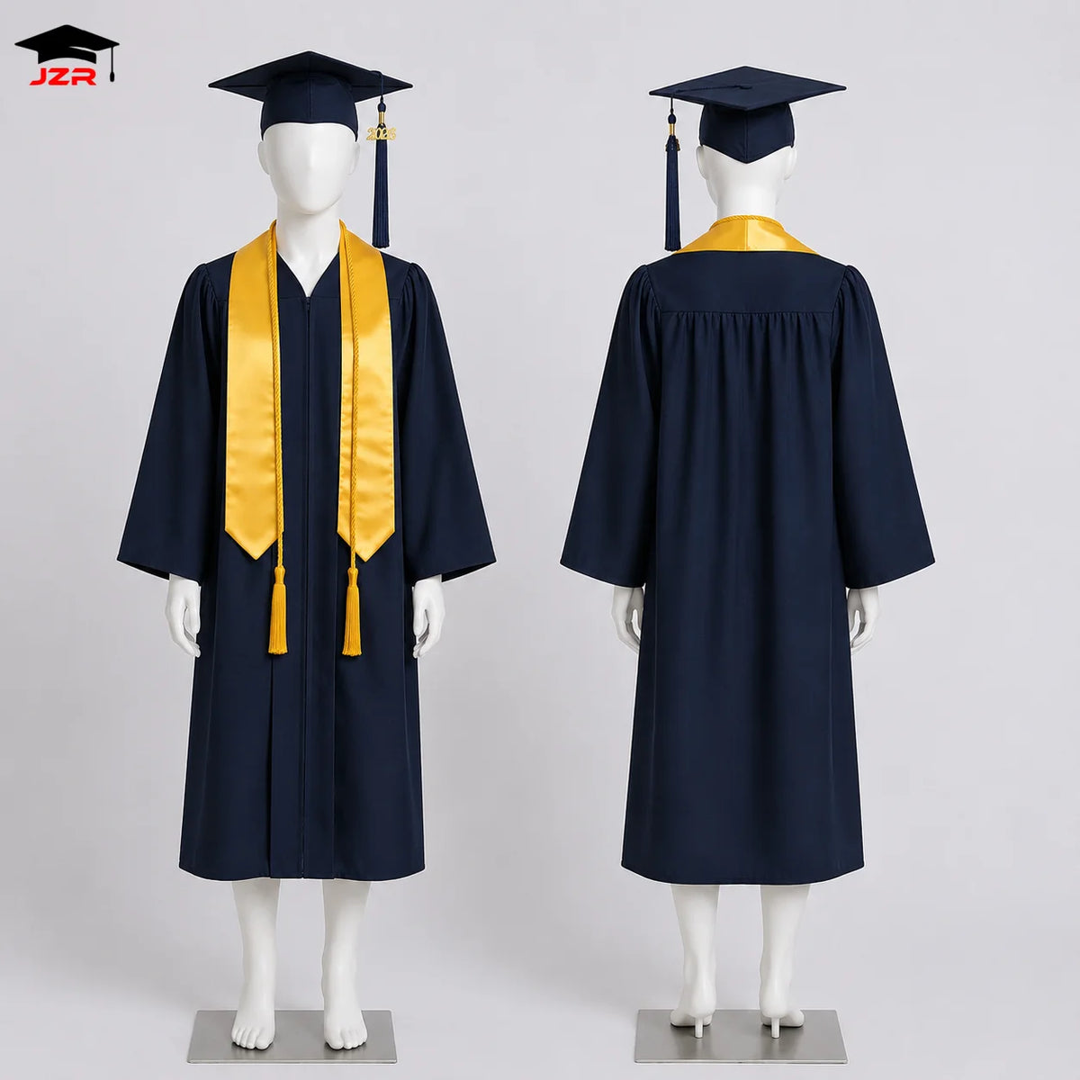 2026 Polyester Bachelor's Robe Set School Uniform University Graduation Degree Ceremony Graduation Gown Cap Stole Honor Cord