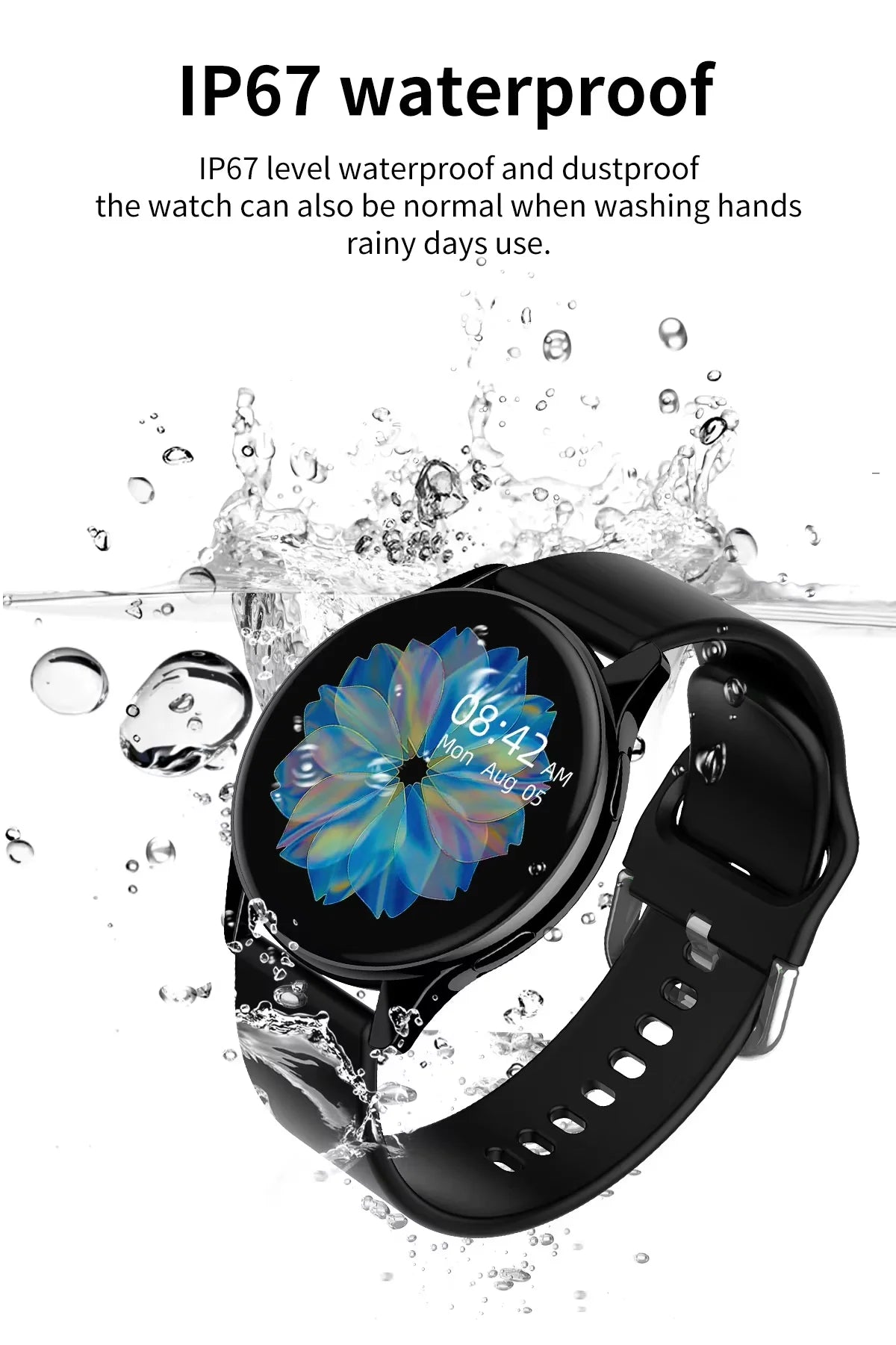 Custom Logo 1.28 Inch Screen T2PRO Smart Watch Active 2 with Heart Rate Monitor Waterproof IP67 for Sports OEM/ODM