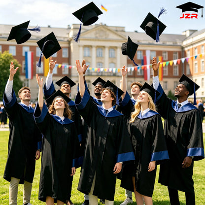 New Style Bachelor Gown With Satin Spliced Hood, Durable Graduation Robe for College Bulk Order