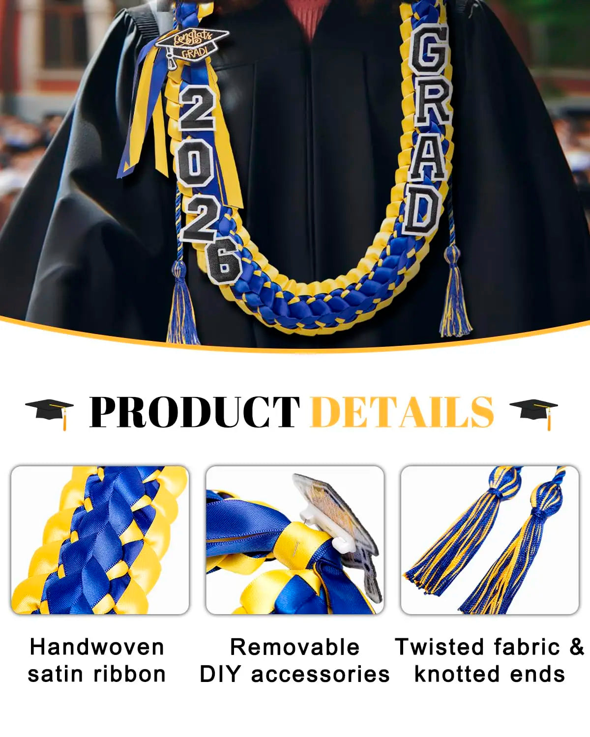 Custom Hand-Braided Graduation Ribbon Lei