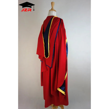Cambridge Royal Blue Doctoral Graduation Regalia Full Set Gown Hood Cap
