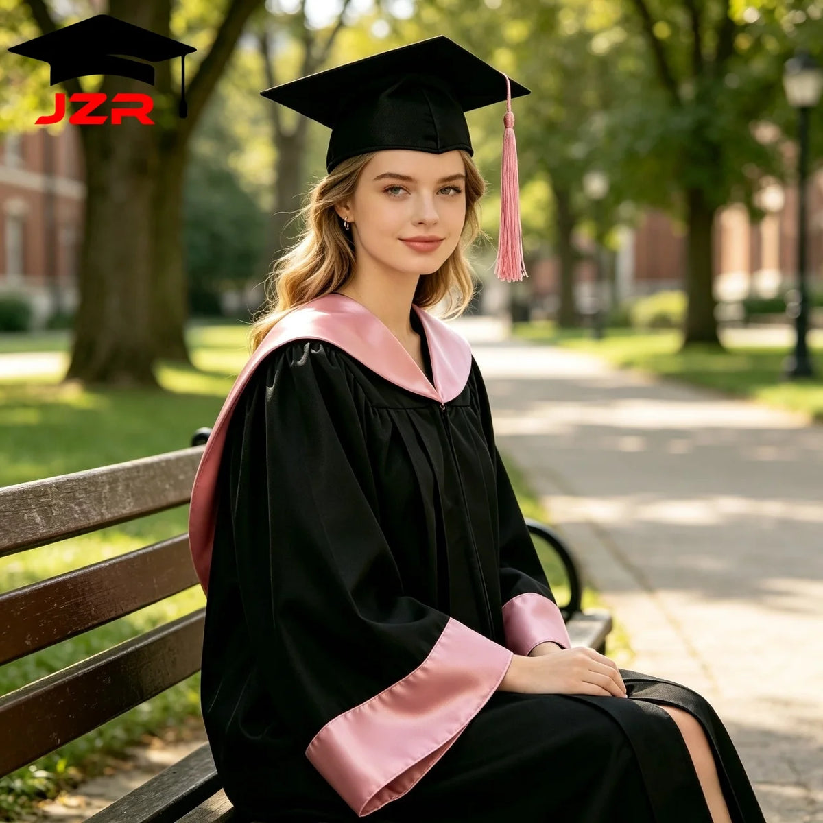 Custom University Bachelor Gown with Satin Hood