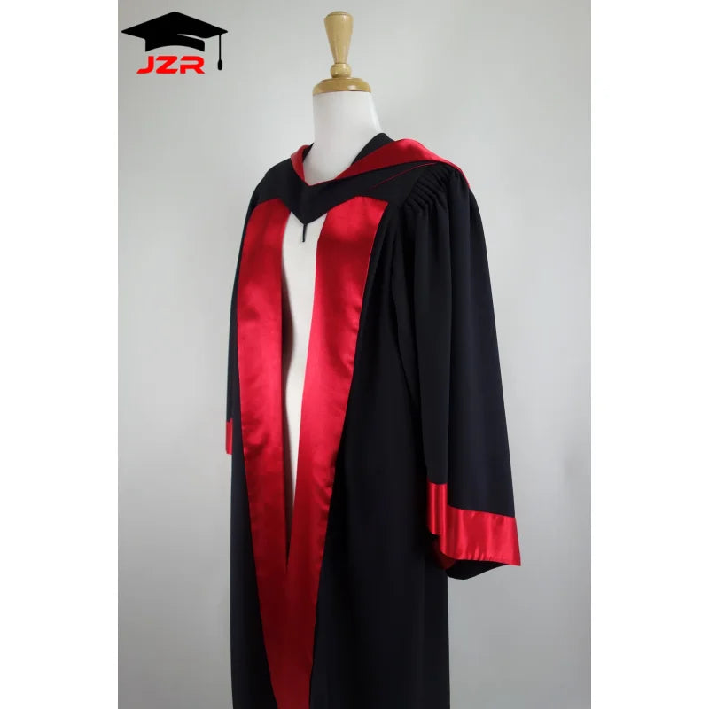 Premium PhD Graduation Attire Set Matte Gown Doctoral Robe and Tam with Tassel Doctoral Degree