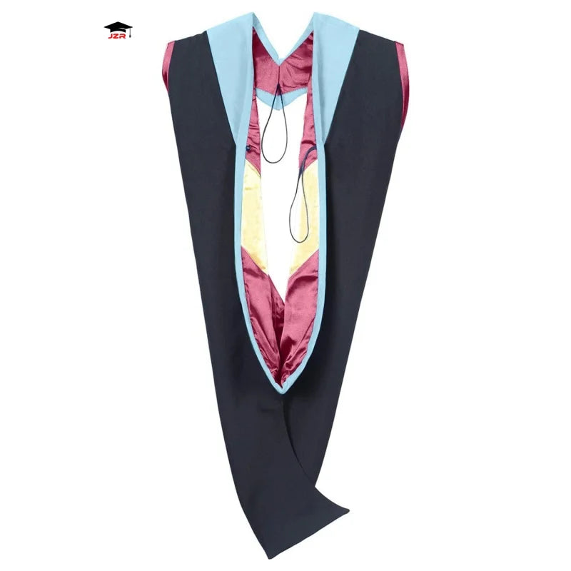 Hot Sell 16 Colors Personalized Bachelor Polyester Deluxe Academic Graduation Hood Master Graduation Hood