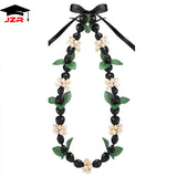 Custom Black Kukui-Style Graduation Lei