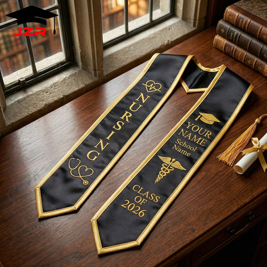 Factory Direct Custom Graduation Shawl Low MOQ Custom Text Embroidery & Printing for School Events