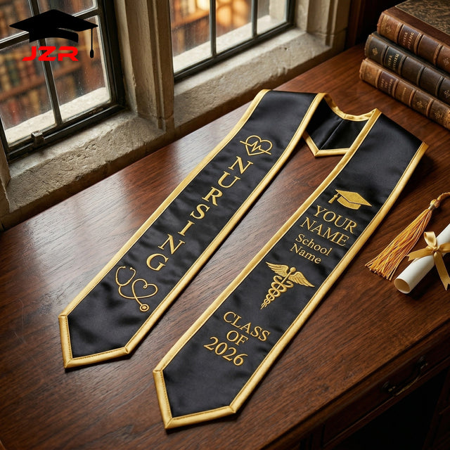 Factory Direct Custom Graduation Shawl Low MOQ Custom Text Embroidery & Printing for School Events