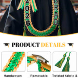 Custom Green and Gold Graduation Ribbon Lei