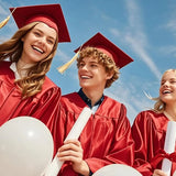 Custom Red Shiny Graduation Gown and Cap