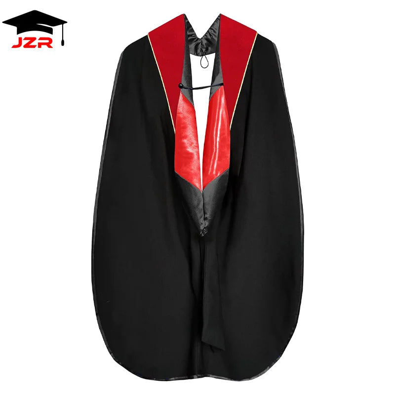 2026 Custom Deluxe Doctoral Graduation Hood PHD Red/Black/Red Combinations