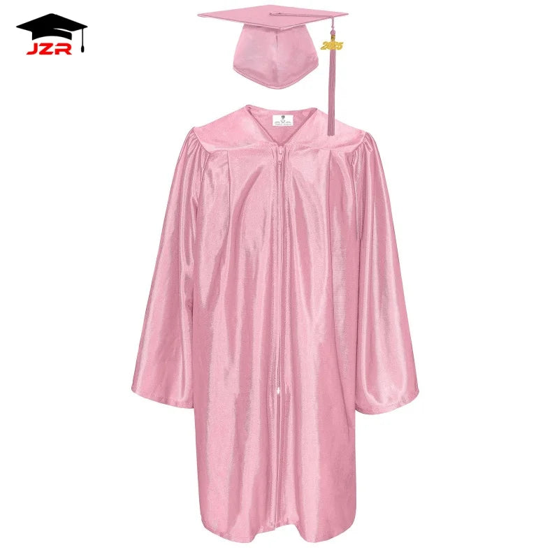 2025 Custom Shiny Maroon Graduation Uniform Kindergarten Graduation Gowns and Cap