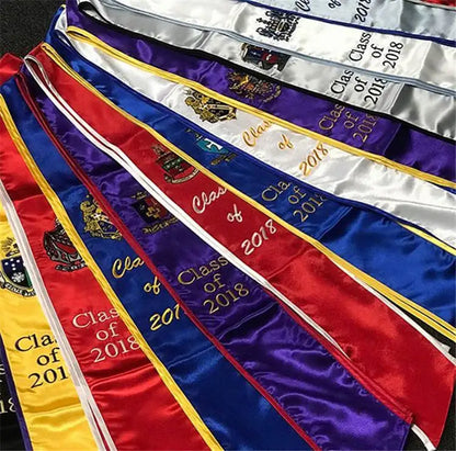 Wholesale Custom Graduation Sash White Sublimation Graduation Stole