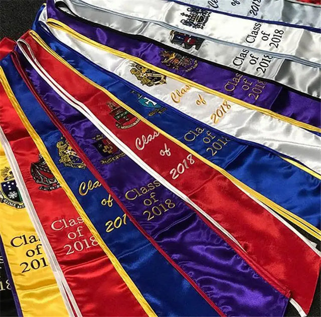 Wholesale Custom Graduation Sash White Sublimation Graduation Stole