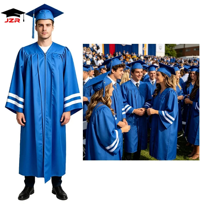 OEM Made in China Graduation Cap and Gown Toga Universitaire Cap and Gown Graduation Toga Graduation