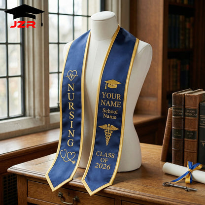 Factory Wholesale Graduation Stole Custom Logo Text Print Embroidery Low Minimum Order for College