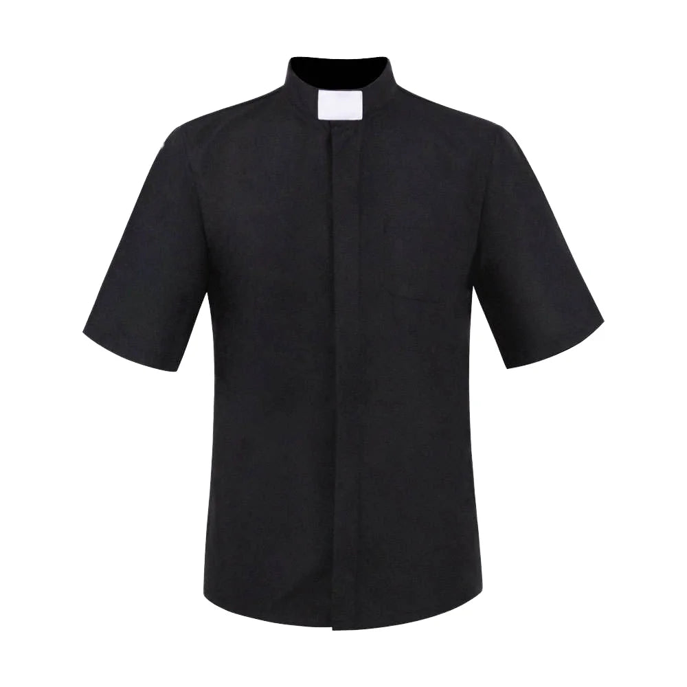 HOT JZR Men's Adult Clergy Shirt-Short & Long Sleeve with Tab Collar | Needle Detection | Choir Shirt