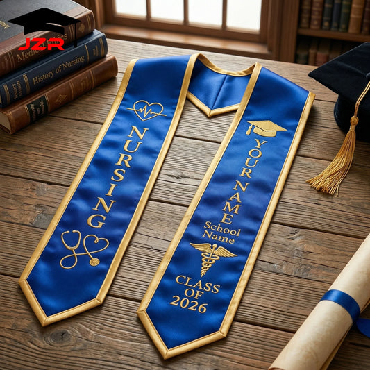 Wholesale Custom Printed Embroidered Graduation Stole for All School Grad Ceremony