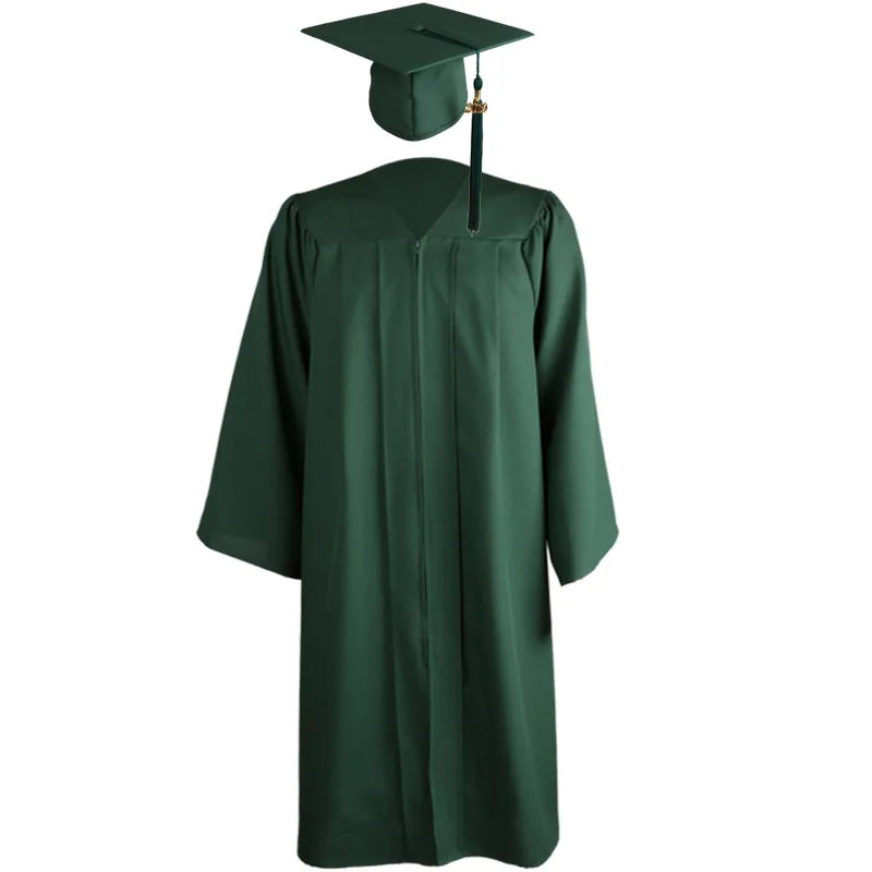 Wholesale Doctoral Graduation Kids Gown and Cap for Adults University Green Kindergarten Graduation Cap and Gown Men Adult Set