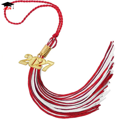 2027 Single & Multiple Color Graduation Cap Tassels with 2027 Year Charm for Grad Cap Ceremony Accessory Decoration