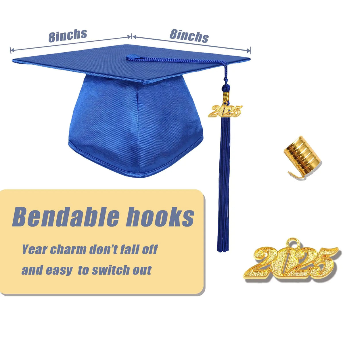 High Quality Shiny Color Preschool  Kids Royal Blue Kindergarten Graduation Gowns Primary School Graduation Uniform