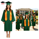 Custom Matte Bachelor Gown, Cap and Orange Stole Set
