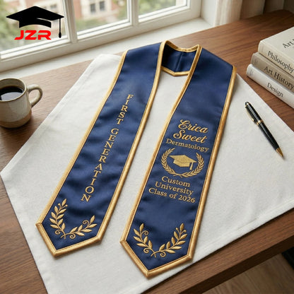 Custom Graduation Stole Exquisite Embroidery Work High Definition Printing Factory Partner