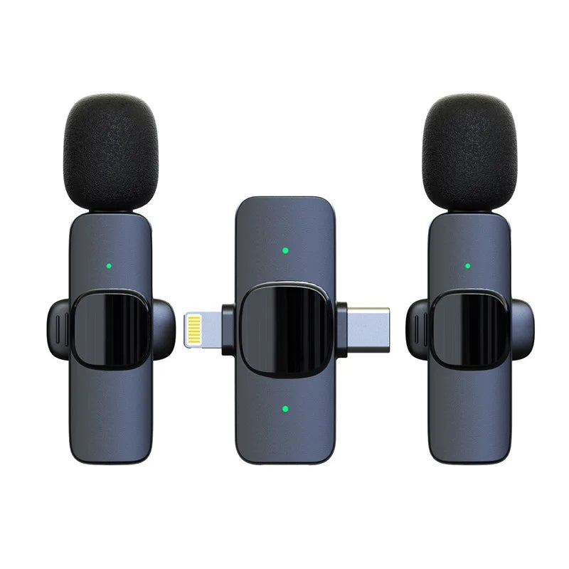 Collar Sans Fil Vlogging Live Youtuber Cordless Lapel Clip Mini Mic Lavalier Wireless Microphone for Mobile Phone Vlog